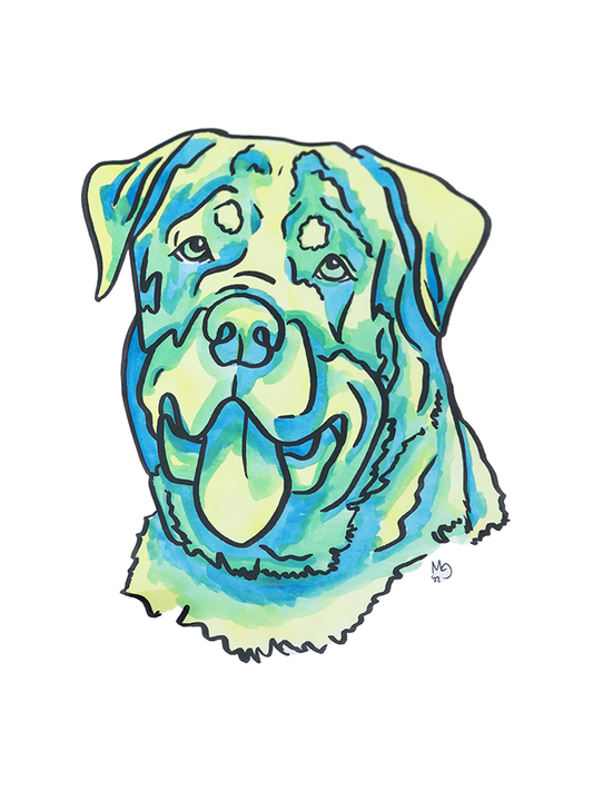 Rottweiler Colorful Pet Portrait