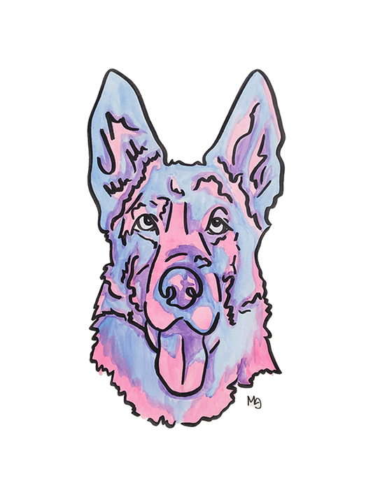 German Shepherd Colorful Pet Portrait