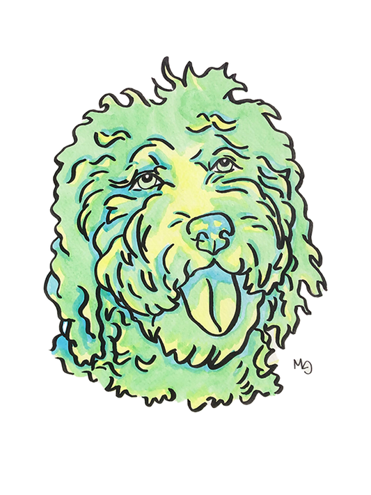 Labradoodle Colorful Pet Portrait