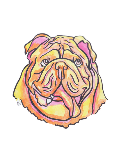 Bulldog Colorful Pet Portrait