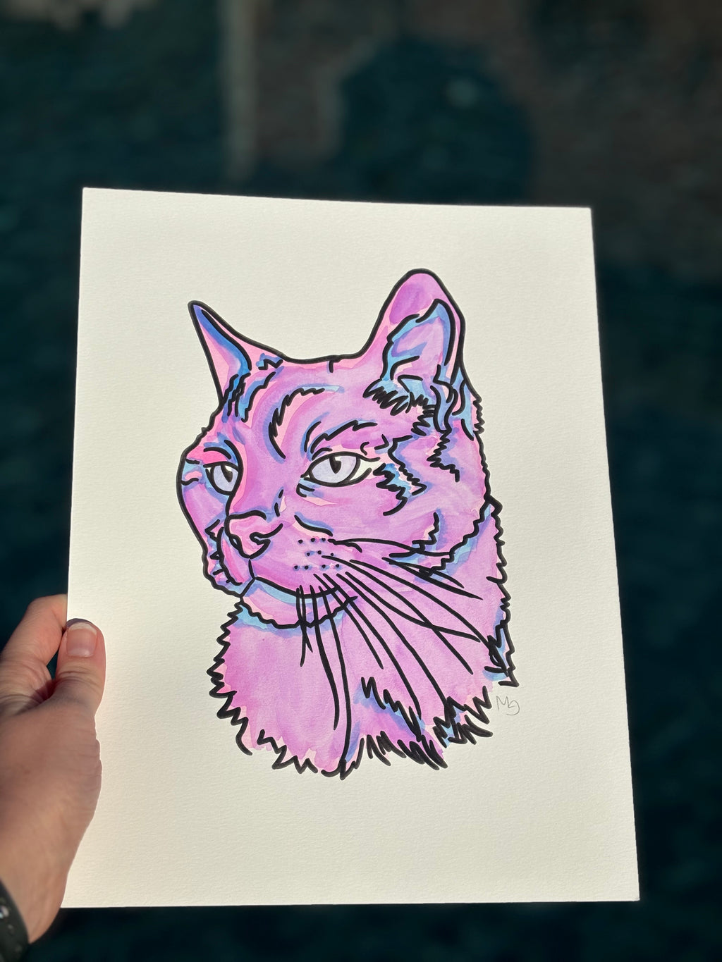 2 Pets- Custom Colorful Pet Portrait