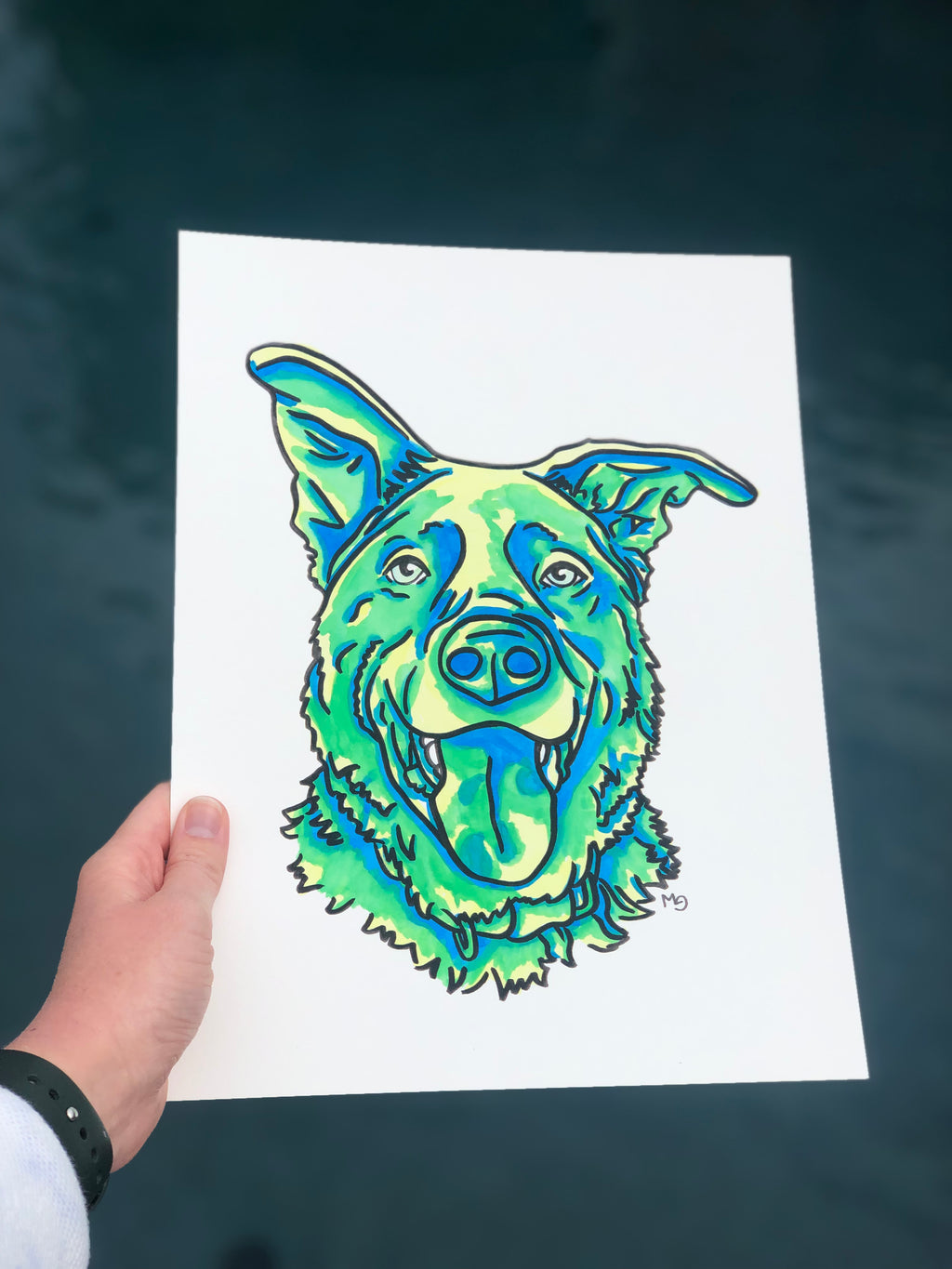 2 Pets- Custom Colorful Pet Portrait