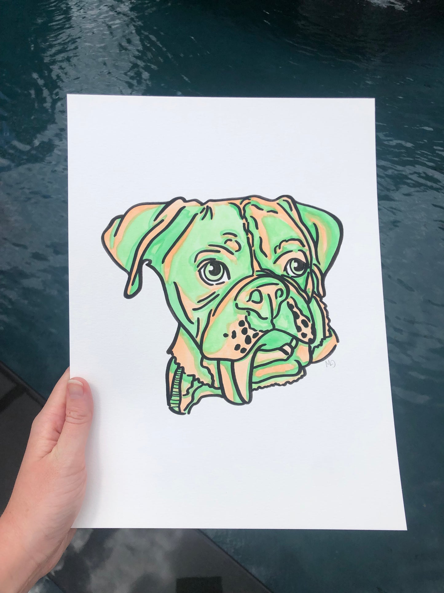 1 Pet- Custom Colorful Pet Portrait