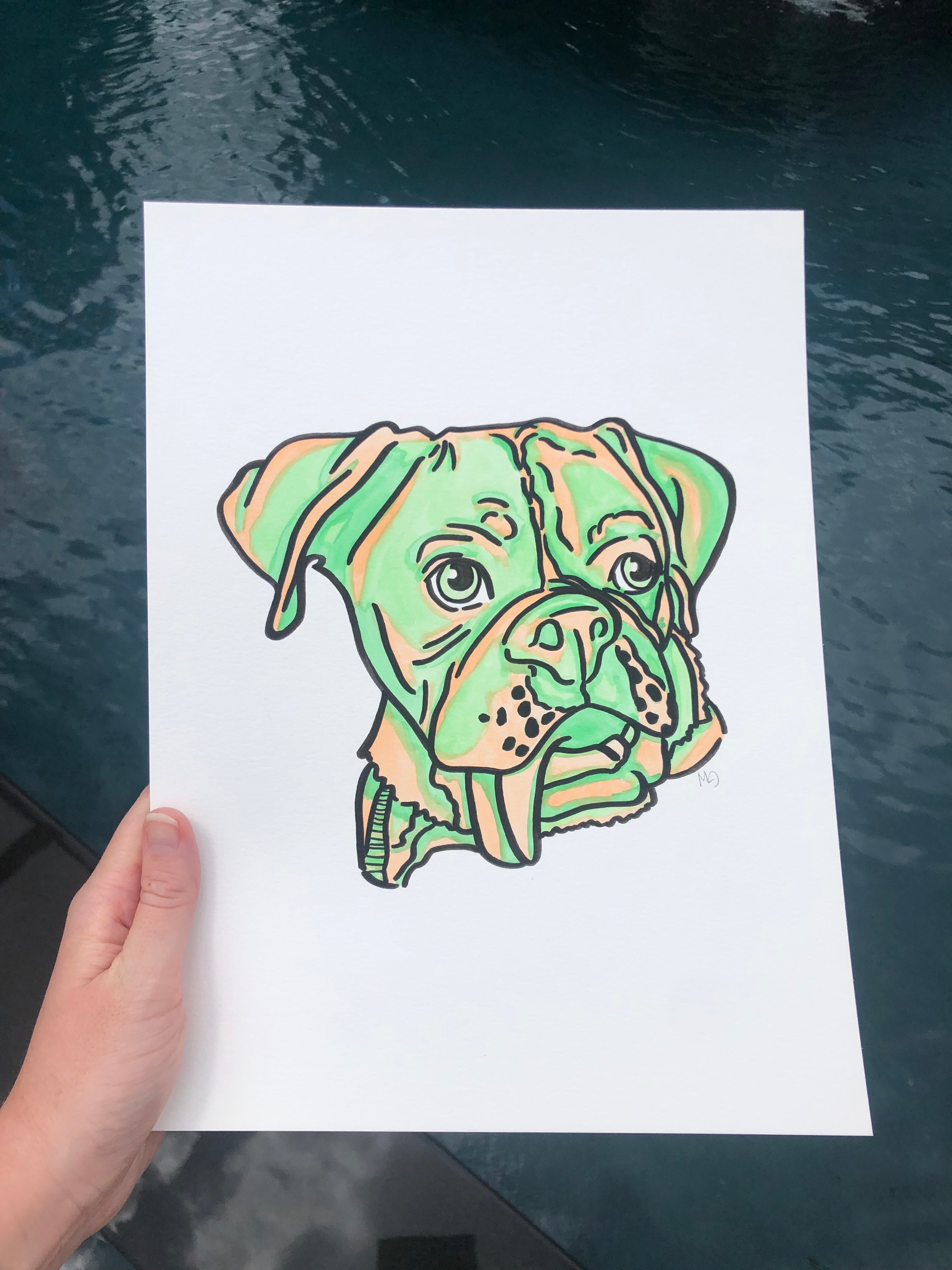 1 Pet- Custom Colorful Pet Portrait