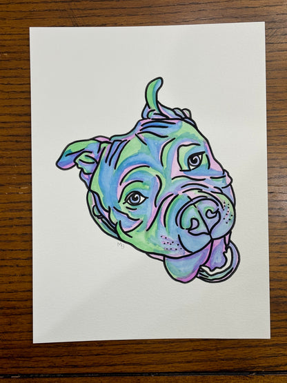 4 Pets- Custom Colorful Pet Portrait