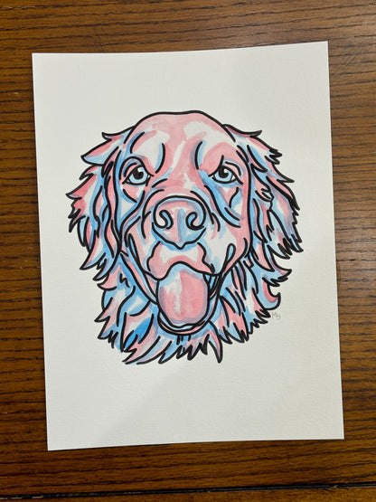 4 Pets- Custom Colorful Pet Portrait