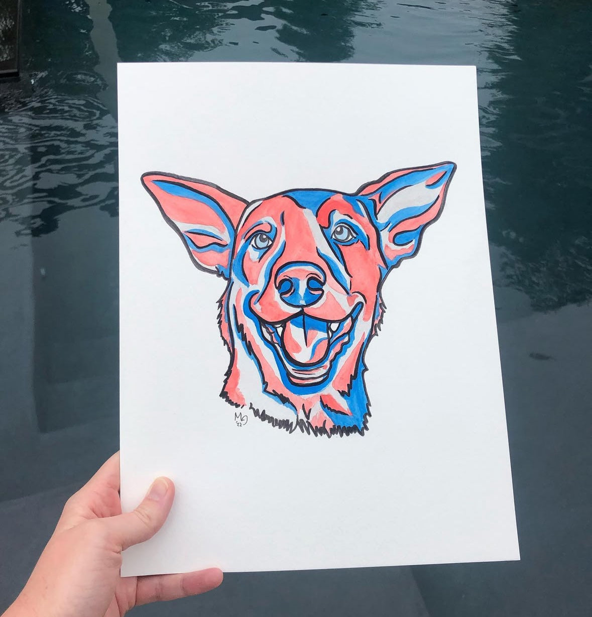 4 Pets- Custom Colorful Pet Portrait