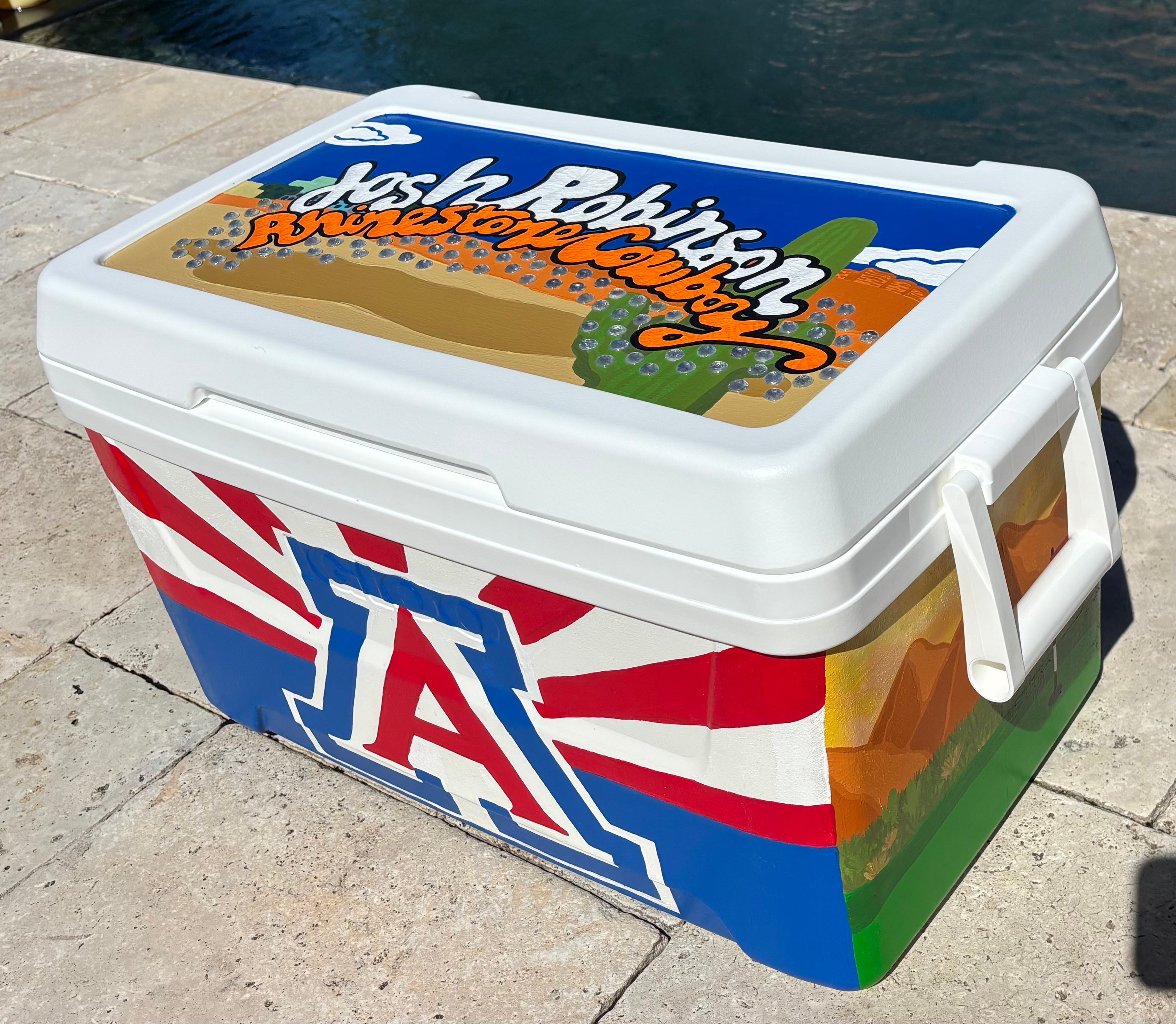 Large Custom Painted Ice Chests