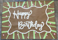 3x4ft Birthday Banner in Green and Pink- Ready to Ship