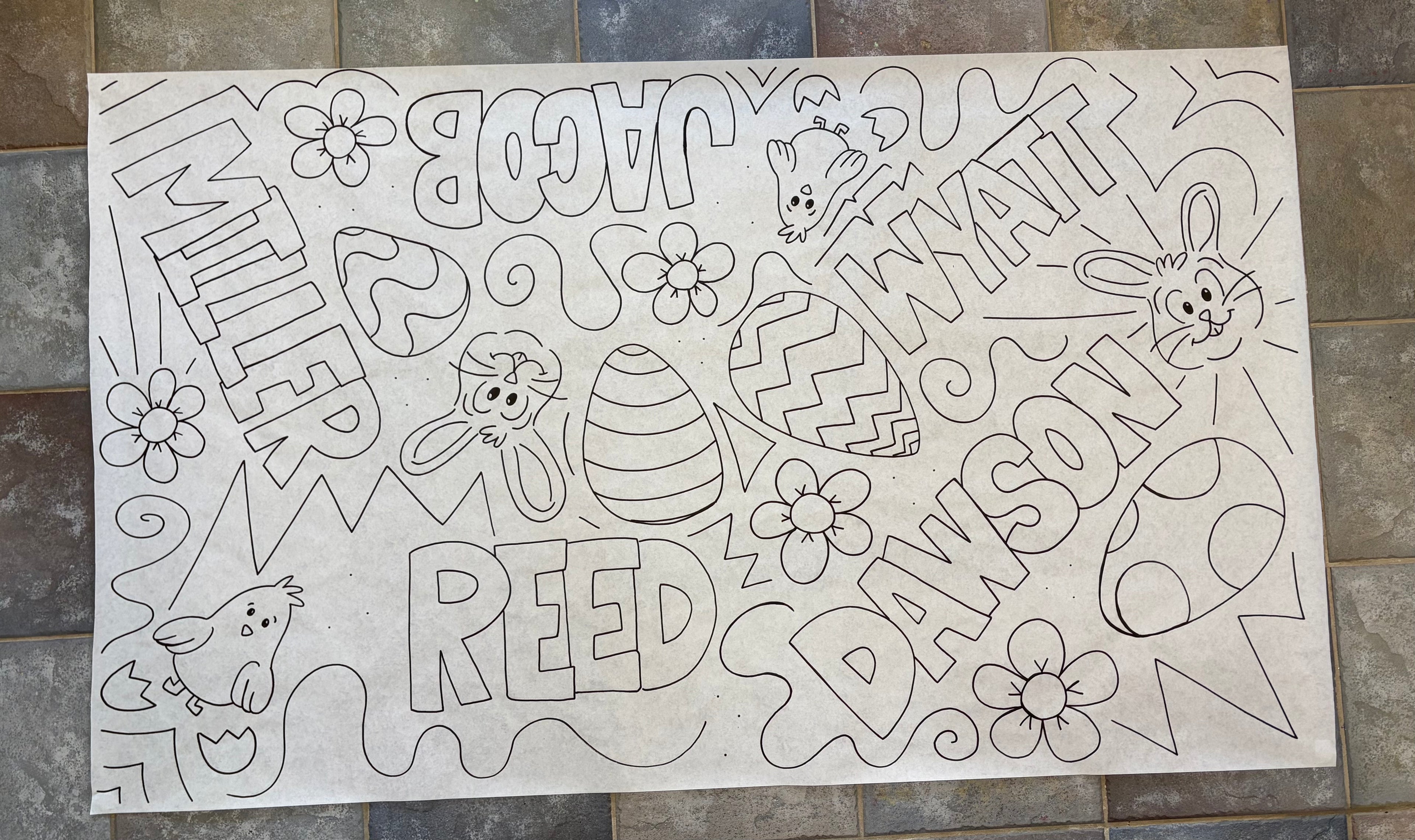 Custom Giant Coloring Sheet
