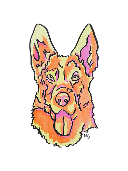 German Shepherd Colorful Pet Portrait