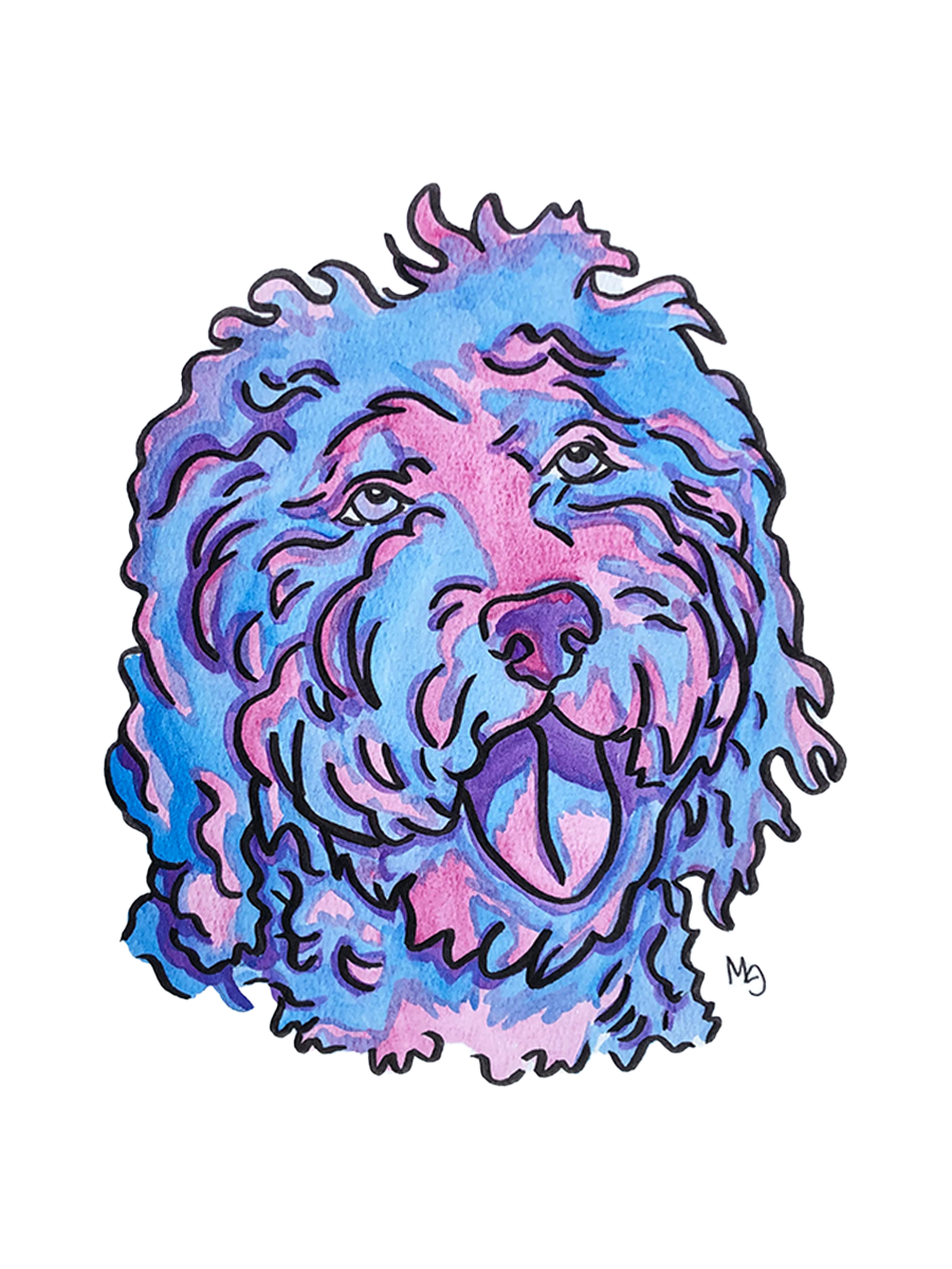 Labradoodle Colorful Pet Portrait
