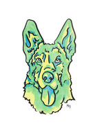 German Shepherd Colorful Pet Portrait