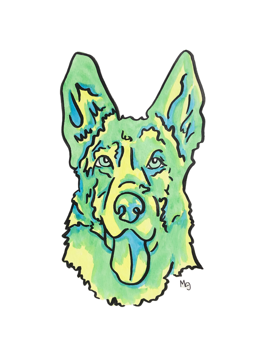 German Shepherd Colorful Pet Portrait